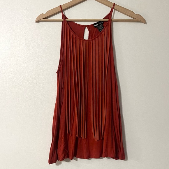 Wet Seal But Burnt Orange Fringe Tank Top Women’s Size Small - Picture 9 of 9